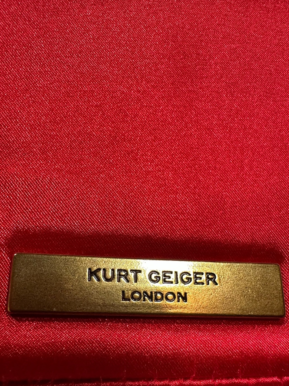 Kurt Geiger • Red Satin Kensington with Rabbit Print Glass Rhinestones Purse - Picture 16 of 17